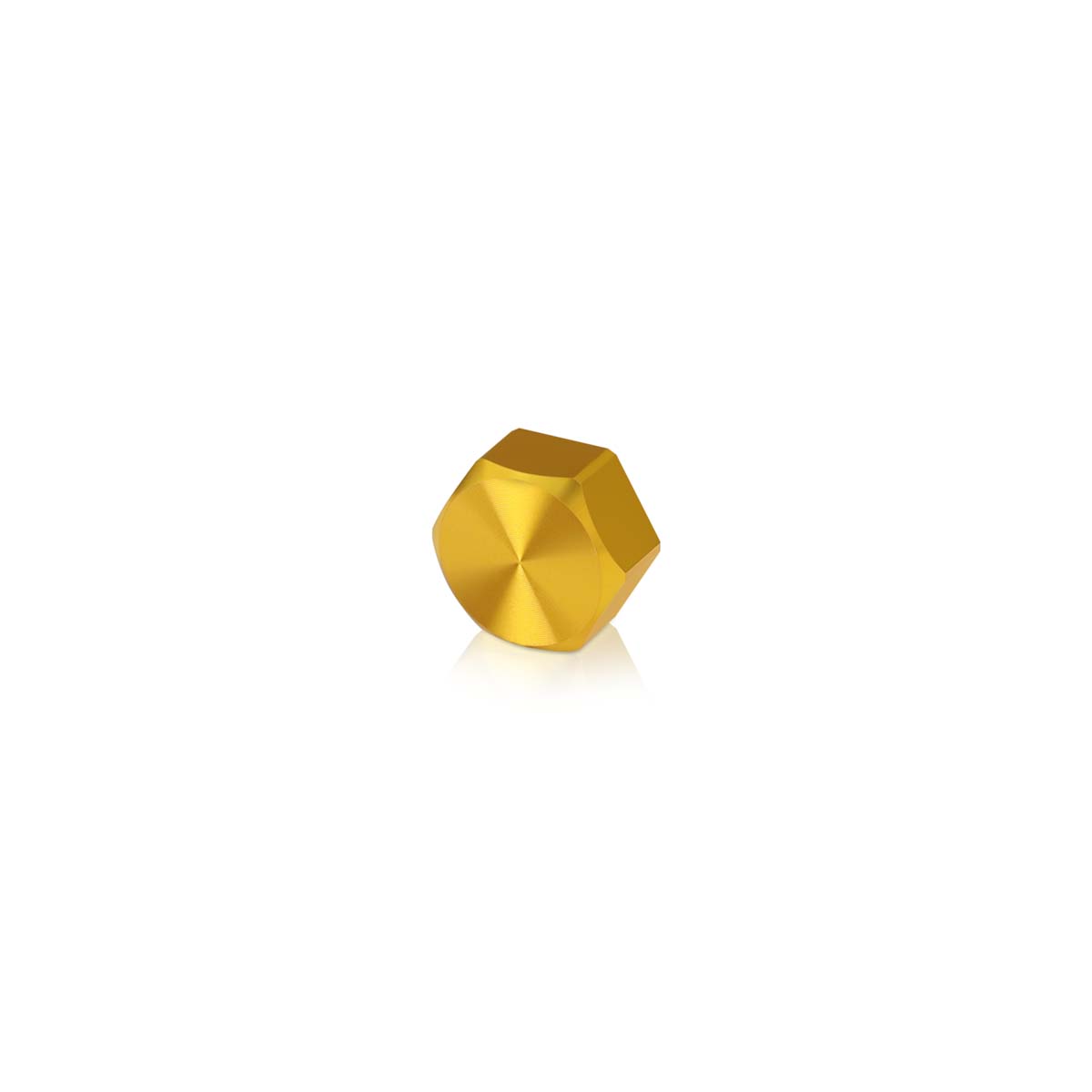 5/16-18 Threaded Hex 3/4'' Caps, Height: 3/8'', Gold Anodized Aluminum [Required Material Hole Size: 3/8'']