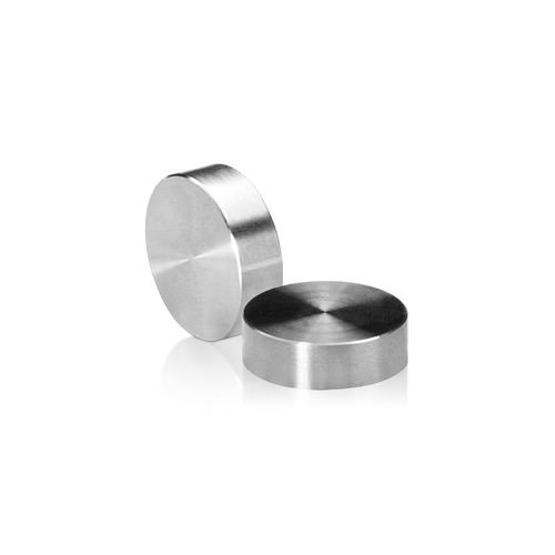 1/4-20 Threaded Caps Diameter: 7/8'', Height: 1/4'', Brushed Satin Stainless Steel Grade 304 [Required Material Hole Size: 5/16'']