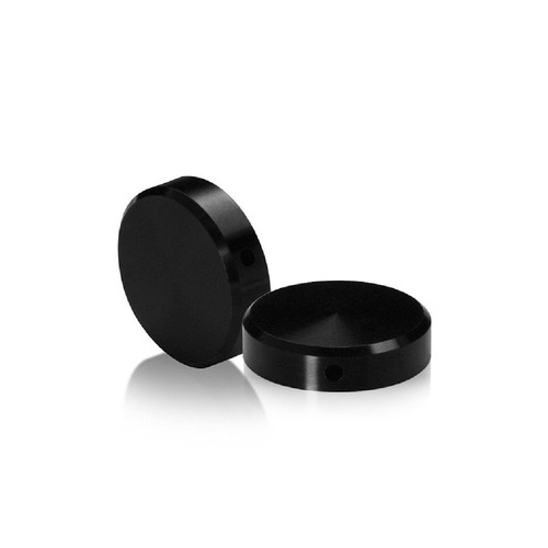 1/4-20 Threaded Locking Caps Diameter: 1'', Height: 1/4'', Black Anodized Aluminum [Required Material Hole Size: 5/16'']