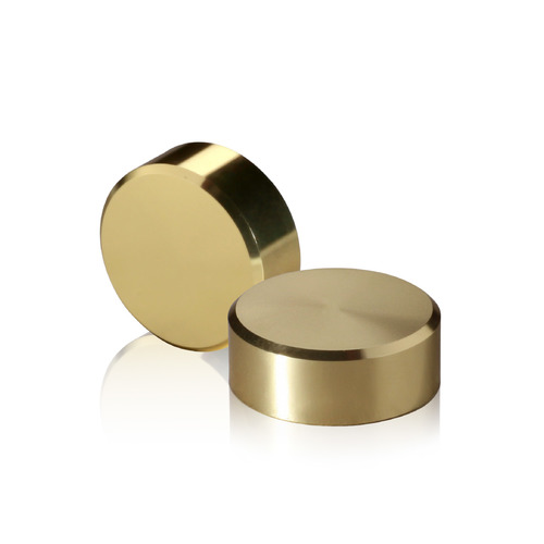 5/16-18 Threaded Caps Diameter: 1'', Height 3/8'', Gold Anodized Aluminum [Required Material Hole Size: 3/8'']