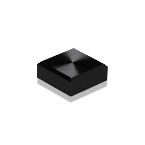 5/16-18 Threaded Square Caps: 1'', Height: 3/8'', Black Anodized Aluminum [Required Material Hole Size: 3/8'']