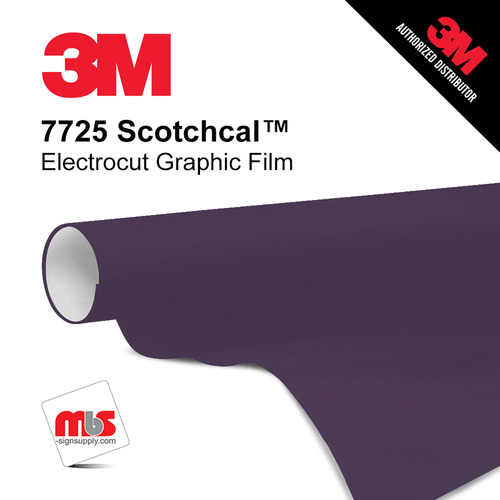 15'' x 10 Yards 3M™ 7725 Scotchcal™ ElectroCut™ Gloss Plum 8 year Punched 2 Mil Cast Graphic Vinyl Film (Color Code 078)