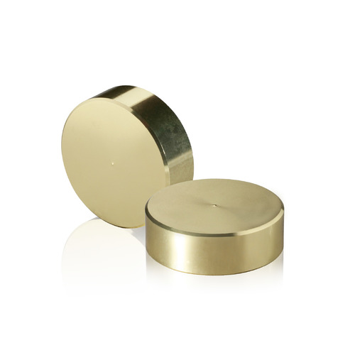 5/16-18 Threaded Caps Diameter: 1 1/2'', Height: 1/2'', Gold Anodized Aluminum [Required Material Hole Size: 3/8'']