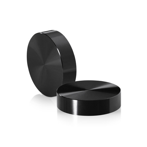 5/16-18 Threaded Caps Diameter: 2'', Height: 1/2'', Black Anodized Aluminum [Required Material Hole Size: 3/8'']