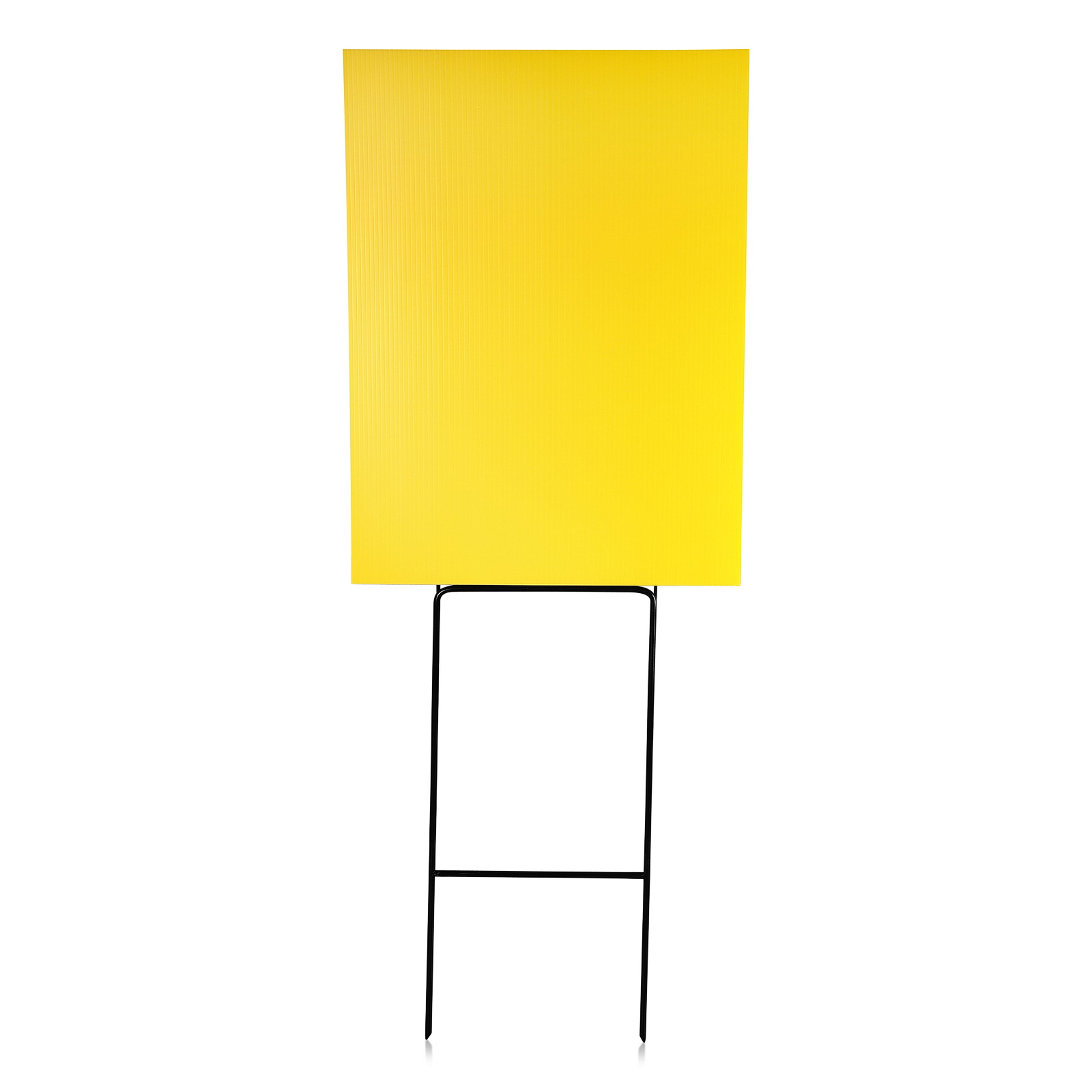 (1) 18''W x 24''H x 4mm Yellow Corrugated Plastic Board and (1) Super Heavy Duty Stakes 10'' x 28'' (SKU: CB18-24Y x PCHDSS10285)