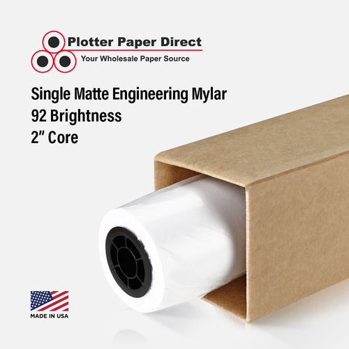 30'' x 120' Roll - Single Matte Mylar - 2'' Core