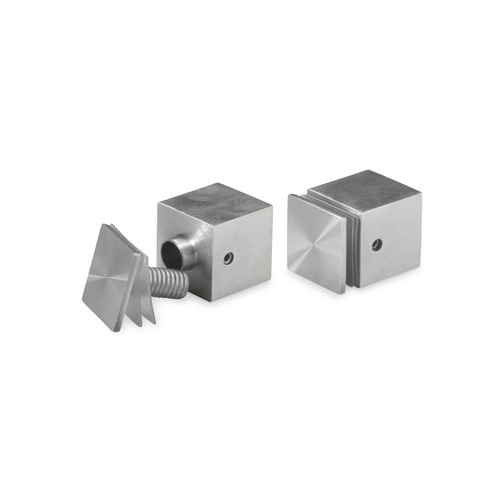 7/8'' x 7/8''  Satinless Steel Square Standoff Satin Brushed Finish (for Indoor Use) [Required Material Hole Size: 3/8'']