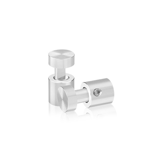 1/2'' Diameter X 1/2'' Barrel Length, Aluminum Clear Shiny Anodized Finish. Easy Fasten Adjustable Edge Grip Standoff (For Inside Use Only)