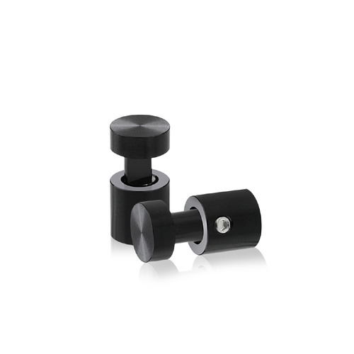 1/2'' Diameter X 1/2''  Barrel Length, Aluminum Black Anodized Finish. Easy Fasten Adjustable Edge Grip Standoff (For Inside Use Only)