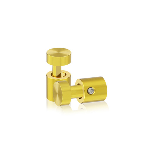 1/2'' Diameter X 1/2''  Barrel Length, Aluminum Gold Anodized Finish. Easy Fasten Adjustable Edge Grip Standoff (For Inside Use Only)