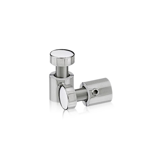 1/2'' Diameter X 1/2'' Barrel Length, Stainless Steel Polished Finish. Easy Fasten Adjustable Edge Grip Standoff (For Inside Use Only)