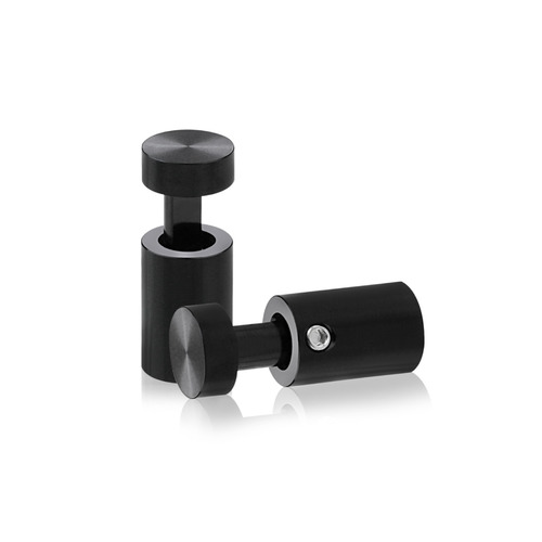1/2'' Diameter X 3/4''  Barrel Length, Aluminum Black Anodized Finish. Easy Fasten Adjustable Edge Grip Standoff (For Inside Use Only)