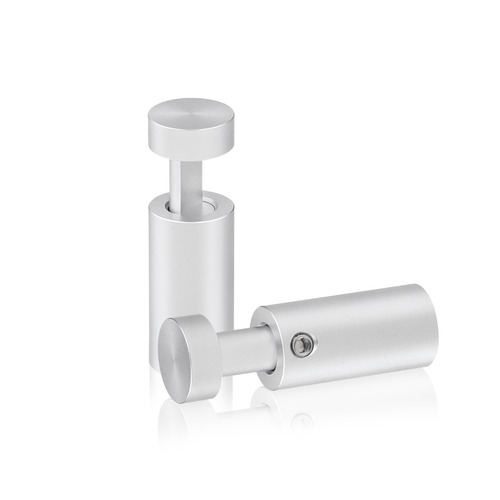 1/2'' Diameter X 1'' Barrel Length, Aluminum Clear Anodized Finish. Easy Fasten Adjustable Edge Grip Standoff (For Inside Use Only)