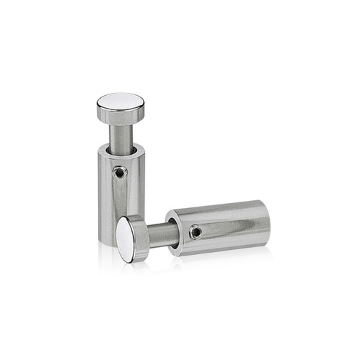1/2'' Diameter X 1'' Barrel Length, Stainless Steel Polished Finish. Easy Fasten Adjustable Edge Grip Standoff (For Inside Use Only)