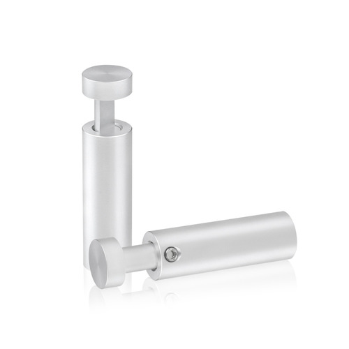 1/2'' Diameter X 1-1/2'' Barrel Length, Aluminum Clear Anodized Finish. Easy Fasten Adjustable Edge Grip Standoff (For Inside Use Only)