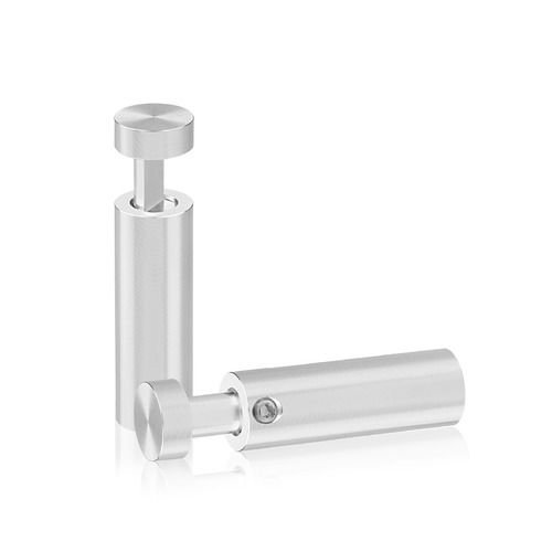 1/2'' Diameter X 1-1/2'' Barrel Length, Aluminum Clear Shiny Anodized Finish. Easy Fasten Adjustable Edge Grip Standoff (For Inside Use Only)