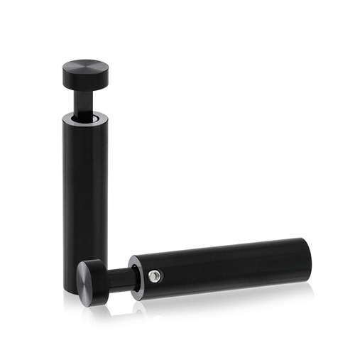 1/2'' Diameter X 2''  Barrel Length, Aluminum Black Anodized Finish. Easy Fasten Adjustable Edge Grip Standoff (For Inside Use Only)