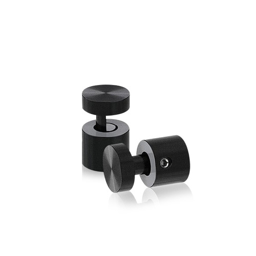 5/8'' Diameter X 1/2''  Barrel Length, Aluminum Black Anodized Finish. Easy Fasten Adjustable Edge Grip Standoff (For Inside Use Only)