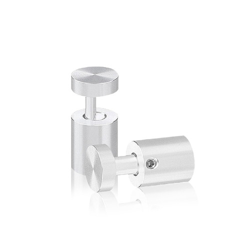 5/8'' Diameter X 3/4'' Barrel Length, Aluminum Clear Shiny Anodized Finish. Easy Fasten Adjustable Edge Grip Standoff (For Inside Use Only)