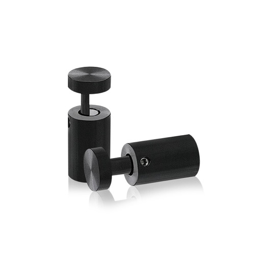 5/8'' Diameter X 1''  Barrel Length, Aluminum Black Anodized Finish. Easy Fasten Adjustable Edge Grip Standoff (For Inside Use Only)