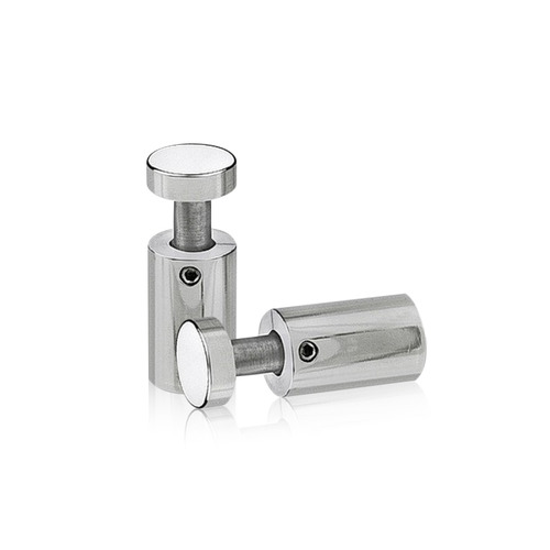 5/8'' Diameter X 1'' Barrel Length, Stainless Steel Polished Finish. Easy Fasten Adjustable Edge Grip Standoff (For Inside Use Only)