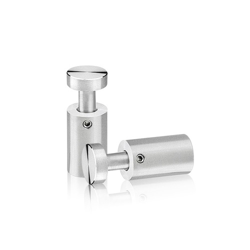 5/8'' Diameter X 1'' Barrel Length, Stainless Steel Satin Brushed Finish. Easy Fasten Adjustable Edge Grip Standoff (For Inside Use Only)