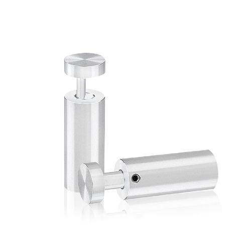 5/8'' Diameter X 1-1/2'' Barrel Length, Aluminum Clear Shiny Anodized Finish. Easy Fasten Adjustable Edge Grip Standoff (For Inside Use Only)