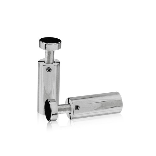 5/8'' Diameter X 1-1/2'' Barrel Length, Stainless Steel Polished Finish. Easy Fasten Adjustable Edge Grip Standoff (For Inside Use Only)