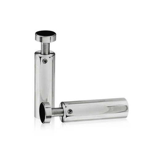 5/8'' Diameter X 2'' Barrel Length, Stainless Steel Polished Finish. Easy Fasten Adjustable Edge Grip Standoff (For Inside Use Only)