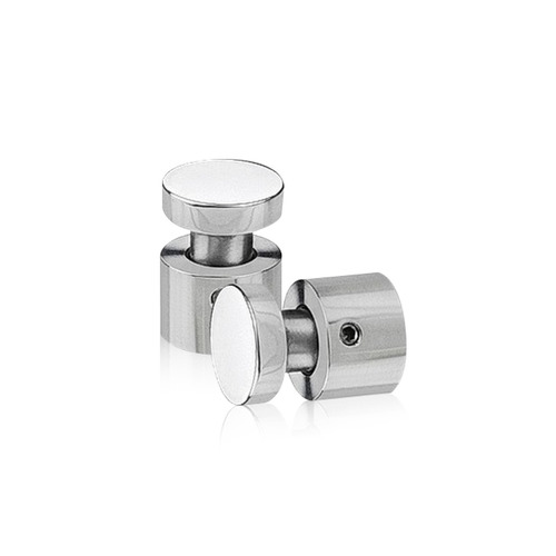 3/4'' Diameter X 1/2'' Barrel Length, Stainless Steel Polished Finish. Easy Fasten Adjustable Edge Grip Standoff (For Inside Use Only)