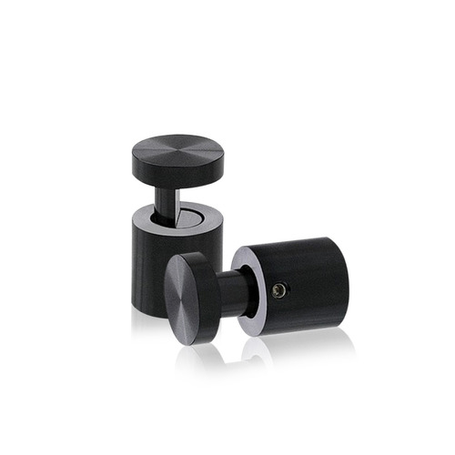3/4'' Diameter X 3/4''  Barrel Length, Aluminum Black Anodized Finish. Easy Fasten Adjustable Edge Grip Standoff (For Inside Use Only)
