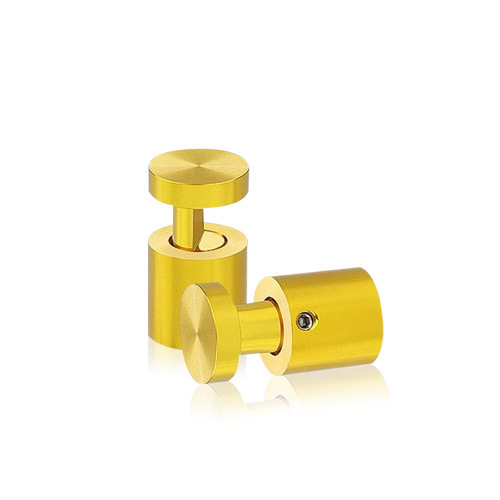 3/4'' Diameter X 3/4''  Barrel Length, Aluminum Gold Anodized Finish. Easy Fasten Adjustable Edge Grip Standoff (For Inside Use Only)