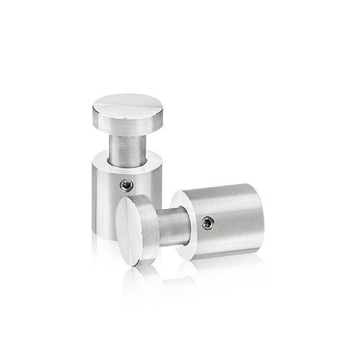 3/4'' Diameter X 3/4'' Barrel Length, Stainless Steel Satin Brushed Finish. Easy Fasten Adjustable Edge Grip Standoff (For Inside Use Only)