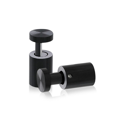 3/4'' Diameter X 1''  Barrel Length, Aluminum Black Anodized Finish. Easy Fasten Adjustable Edge Grip Standoff (For Inside Use Only)