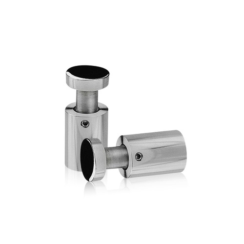 3/4'' Diameter X 1'' Barrel Length, Stainless Steel Polished Finish. Easy Fasten Adjustable Edge Grip Standoff (For Inside Use Only)