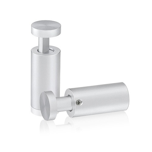 3/4'' Diameter X 1-1/2'' Barrel Length, Aluminum Clear Anodized Finish. Easy Fasten Adjustable Edge Grip Standoff (For Inside Use Only)