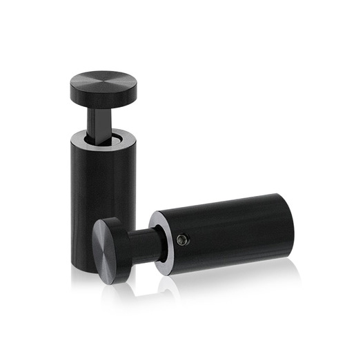 3/4'' Diameter X 1-1/2''  Barrel Length, Aluminum Black Anodized Finish. Easy Fasten Adjustable Edge Grip Standoff (For Inside Use Only)