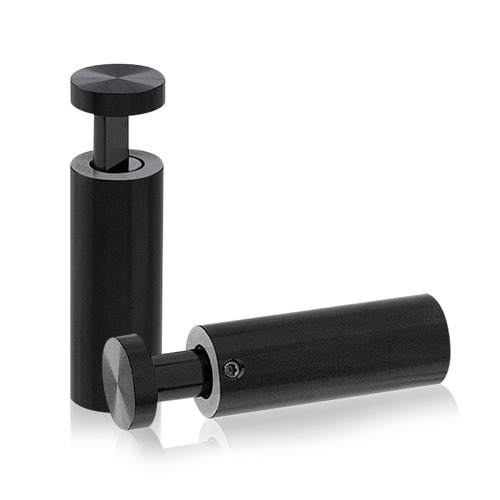 3/4'' Diameter X 2''  Barrel Length, Aluminum Black Anodized Finish. Easy Fasten Adjustable Edge Grip Standoff (For Inside Use Only)