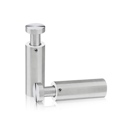 3/4'' Diameter X 2'' Barrel Length, Stainless Steel Satin Brushed Finish. Easy Fasten Adjustable Edge Grip Standoff (For Inside Use Only)