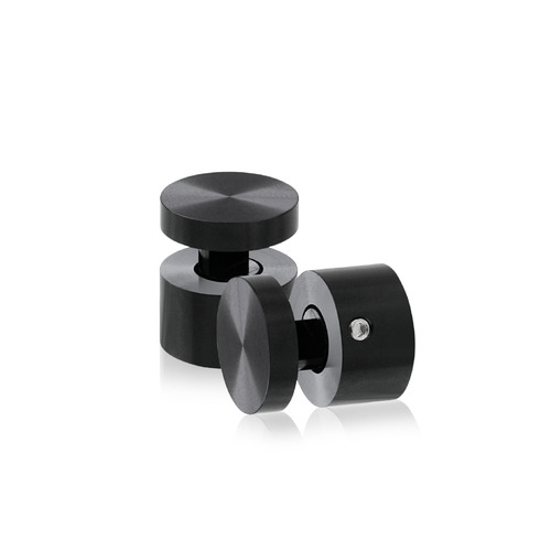 7/8'' Diameter X 1/2''  Barrel Length, Aluminum Black Anodized Finish. Easy Fasten Adjustable Edge Grip Standoff (For Inside Use Only)