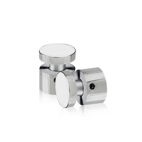 7/8'' Diameter X 1/2'' Barrel Length, Stainless Steel Polished Finish. Easy Fasten Adjustable Edge Grip Standoff (For Inside Use Only)