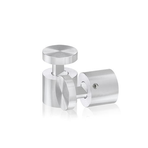 7/8'' Diameter X 3/4'' Barrel Length, Aluminum Clear Shiny Anodized Finish. Easy Fasten Adjustable Edge Grip Standoff (For Inside Use Only)