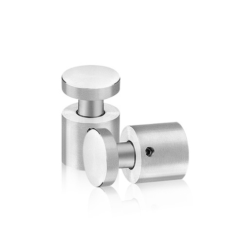 7/8'' Diameter X 3/4'' Barrel Length, Stainless Steel Satin Brushed Finish. Easy Fasten Adjustable Edge Grip Standoff (For Inside Use Only)