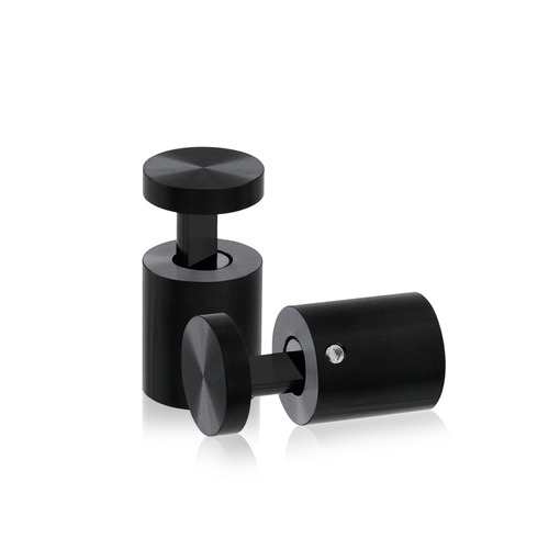 7/8'' Diameter X 1''  Barrel Length, Aluminum Black Anodized Finish. Easy Fasten Adjustable Edge Grip Standoff (For Inside Use Only)