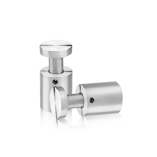 7/8'' Diameter X 1'' Barrel Length, Stainless Steel Satin Brushed Finish. Easy Fasten Adjustable Edge Grip Standoff (For Inside Use Only)