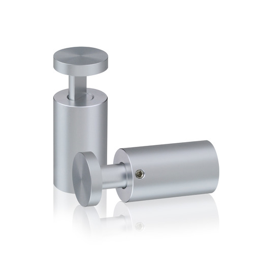 7/8'' Diameter X 1-1/2'' Barrel Length, Aluminum Clear Anodized Finish. Easy Fasten Adjustable Edge Grip Standoff (For Inside Use Only)
