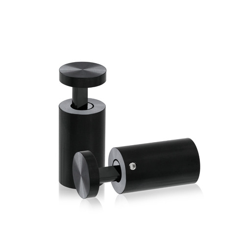 7/8'' Diameter X 1-1/2''  Barrel Length, Aluminum Black Anodized Finish. Easy Fasten Adjustable Edge Grip Standoff (For Inside Use Only)