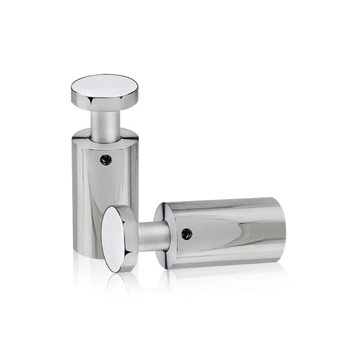 7/8'' Diameter X 1-1/2'' Barrel Length, Stainless Steel Polished Finish. Easy Fasten Adjustable Edge Grip Standoff (For Inside Use Only)