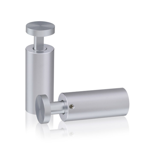7/8'' Diameter X 2'' Barrel Length, Aluminum Clear Anodized Finish. Easy Fasten Adjustable Edge Grip Standoff (For Inside Use Only)