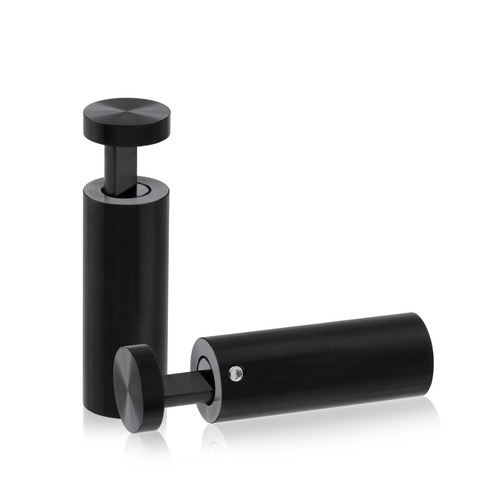 7/8'' Diameter X 2''  Barrel Length, Aluminum Black Anodized Finish. Easy Fasten Adjustable Edge Grip Standoff (For Inside Use Only)